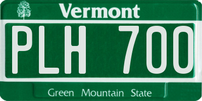 VT license plate PLH700