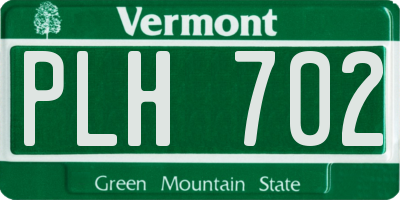 VT license plate PLH702