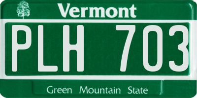VT license plate PLH703