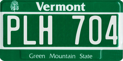 VT license plate PLH704