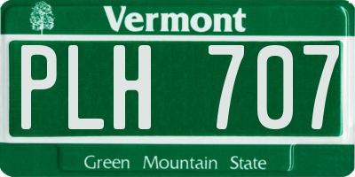 VT license plate PLH707