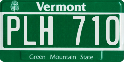 VT license plate PLH710