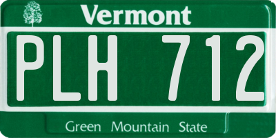 VT license plate PLH712