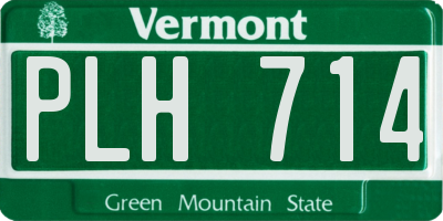 VT license plate PLH714