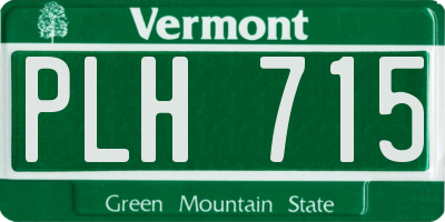 VT license plate PLH715