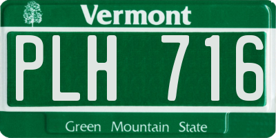 VT license plate PLH716