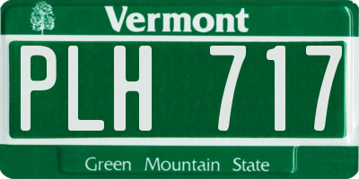 VT license plate PLH717