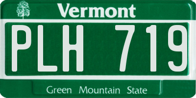 VT license plate PLH719