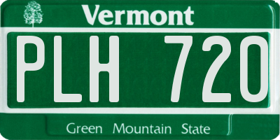 VT license plate PLH720