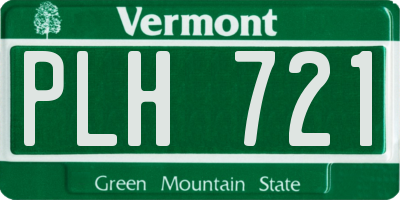VT license plate PLH721