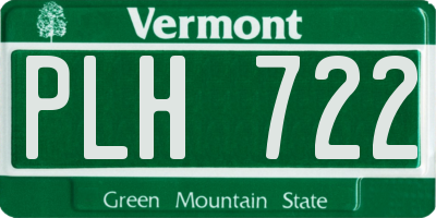 VT license plate PLH722