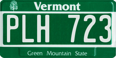 VT license plate PLH723