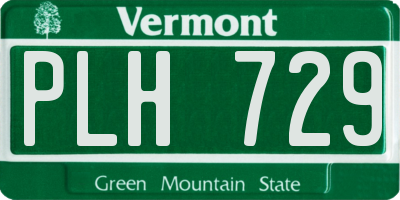 VT license plate PLH729