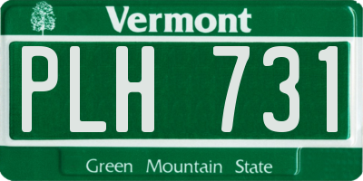 VT license plate PLH731