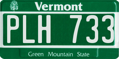 VT license plate PLH733