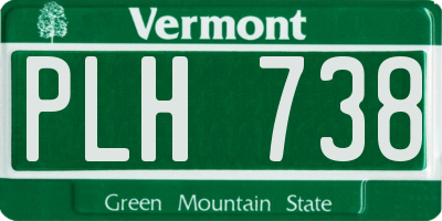 VT license plate PLH738