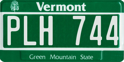 VT license plate PLH744