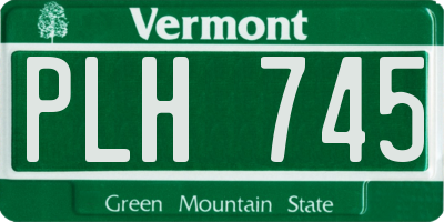 VT license plate PLH745