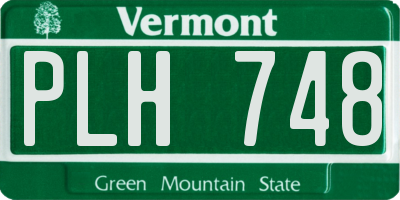 VT license plate PLH748
