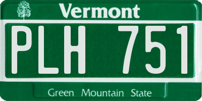 VT license plate PLH751