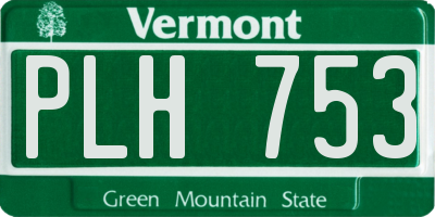 VT license plate PLH753