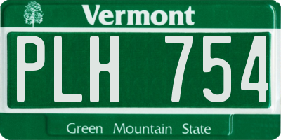 VT license plate PLH754