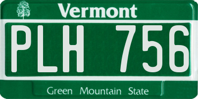 VT license plate PLH756