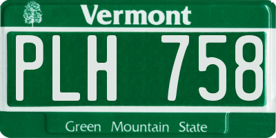 VT license plate PLH758