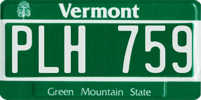 VT license plate PLH759