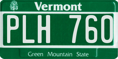 VT license plate PLH760