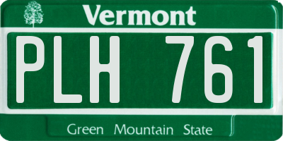 VT license plate PLH761