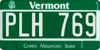VT license plate PLH769