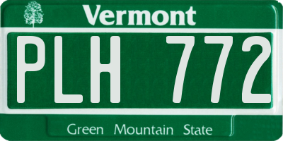 VT license plate PLH772