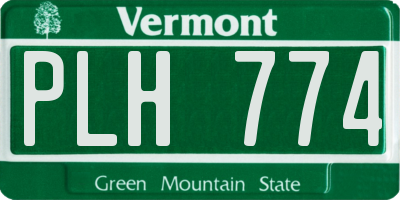VT license plate PLH774