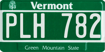 VT license plate PLH782