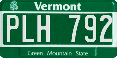 VT license plate PLH792