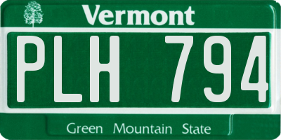 VT license plate PLH794