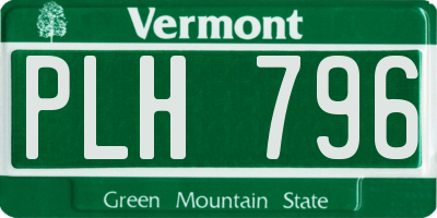 VT license plate PLH796