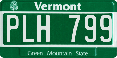 VT license plate PLH799