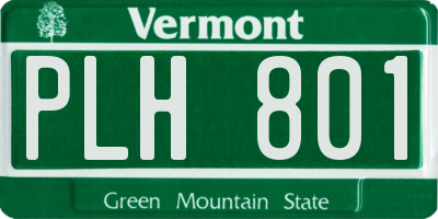 VT license plate PLH801