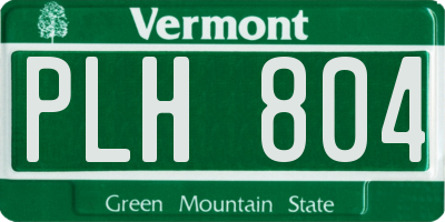 VT license plate PLH804