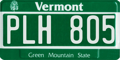 VT license plate PLH805