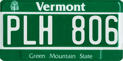 VT license plate PLH806