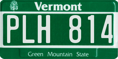 VT license plate PLH814