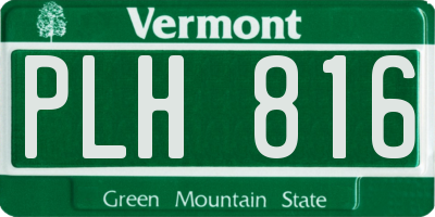 VT license plate PLH816