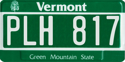 VT license plate PLH817