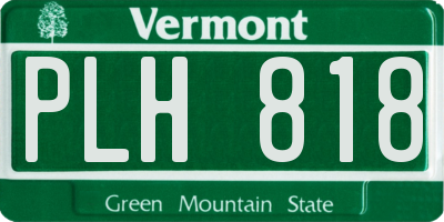 VT license plate PLH818