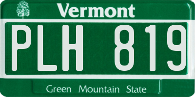 VT license plate PLH819