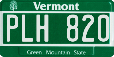 VT license plate PLH820