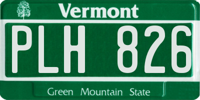 VT license plate PLH826